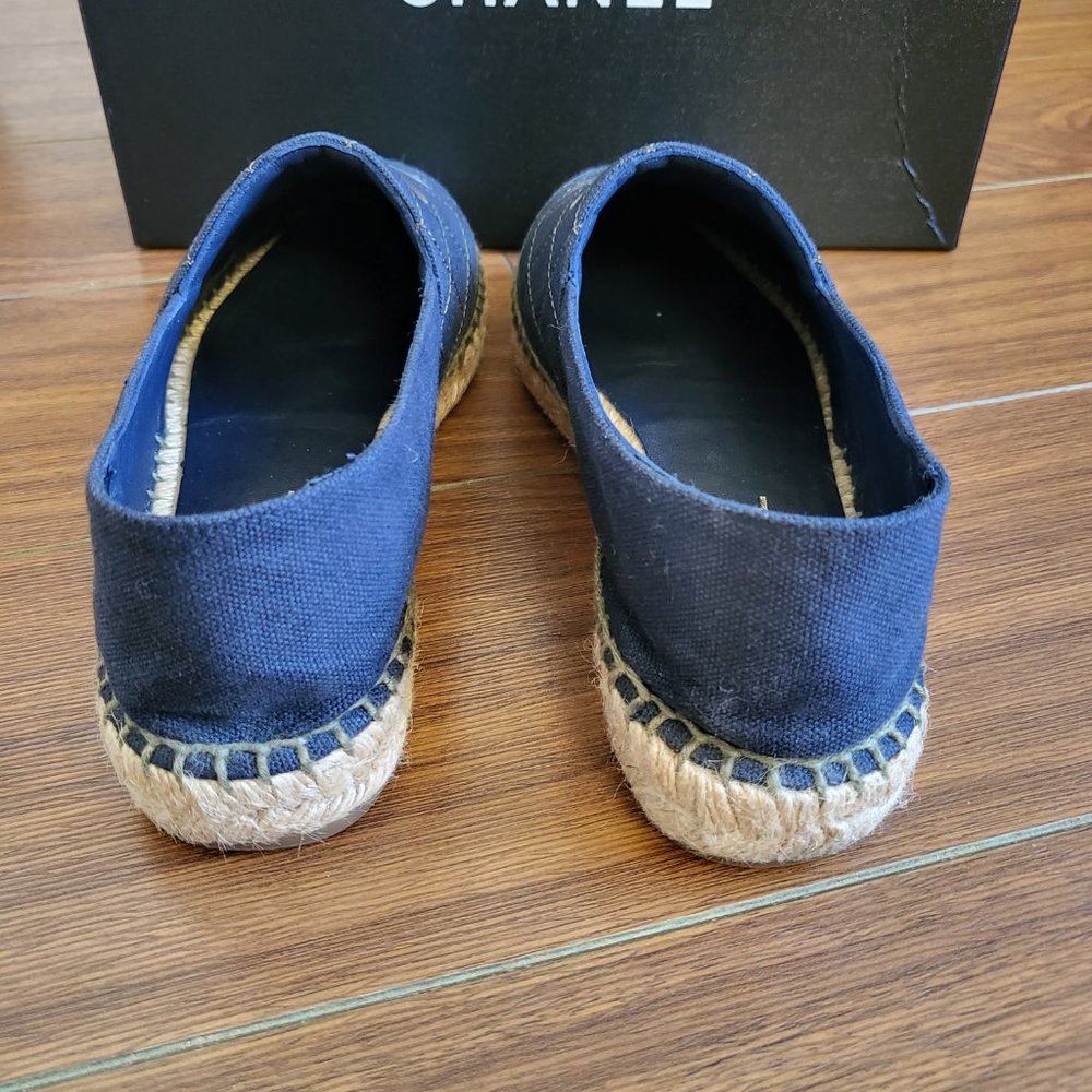 Chanel espadrilles fabric blue/green CC - Picture 6 of 12